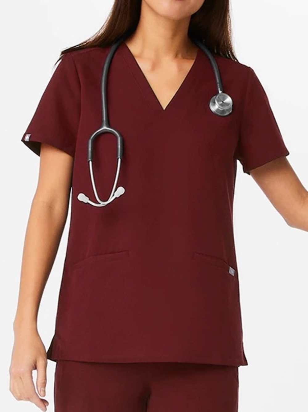 Casma Scrub Top Medium Burgundy